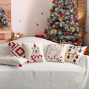 Christmas embroidered red geometric cushion cover living room decor