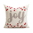 DecorBites™ Christmas Embroidered Red Geometric Pillow Cover for Festive Home Decor