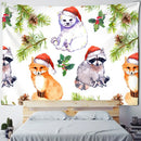 Festive winter village fireplace tapestry wall hanging living room