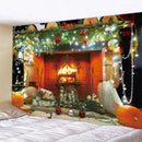 Festive golden christmas tree tapestry wall hanging living room decor