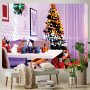 Festive golden christmas tree tapestry wall hanging living room decor