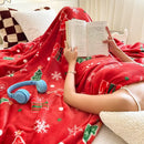 DecorBites™ Christmas Flannel Blanket - Soft & Cozy Cartoon Shawl for Home & Office