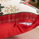 DecorBites™ Christmas Jacquard Elk Snowflake Embroidered Throw Pillow Cover - Festive Home Decor