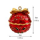Christmas red & gold bow jewelry trinket box bedroom decor
