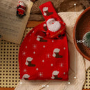 Christmas knitted apple bag red fabric gift pouch dining room decor