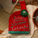 Christmas knitted apple bag red fabric gift pouch dining room decor
