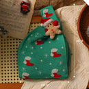 Christmas knitted apple bag red fabric gift pouch dining room decor