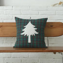 Green & white letter embroidery plaid cushion set living room decor