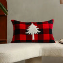 Green & white letter embroidery plaid cushion set living room decor