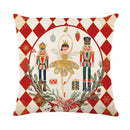 DecorBites™ Christmas Letter Print Linen Throw Pillow Cover for Holiday Home Decoration