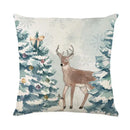 DecorBites™ Christmas Letter Print Linen Throw Pillow Cover for Holiday Home Decoration