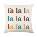 DecorBites™ Christmas Letter Print Linen Throw Pillow Cover for Holiday Home Decoration