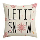 DecorBites™ Christmas Letter Print Linen Throw Pillow Cover for Holiday Home Decoration