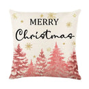 DecorBites™ Christmas Letter Print Linen Throw Pillow Cover for Holiday Home Decoration