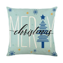DecorBites™ Christmas Letter Print Linen Throw Pillow Cover for Holiday Home Decoration