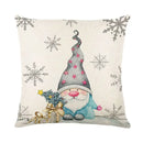DecorBites™ Christmas Letter Print Linen Throw Pillow Cover for Holiday Home Decoration