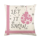 DecorBites™ Christmas Letter Print Linen Throw Pillow Cover for Holiday Home Decoration