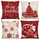 Red and black plaid christmas linen cushion cover living room decor