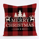 Red and black plaid christmas linen cushion cover living room decor