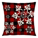 Red and black plaid christmas linen cushion cover living room decor
