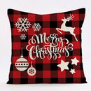 Red and black plaid christmas linen cushion cover living room decor