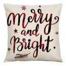 Red and black plaid christmas linen cushion cover living room decor