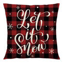 Red and black plaid christmas linen cushion cover living room decor