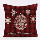 Red and black plaid christmas linen cushion cover living room decor