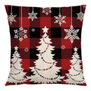 Red and black plaid christmas linen cushion cover living room decor