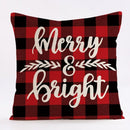 Red and black plaid christmas linen cushion cover living room decor