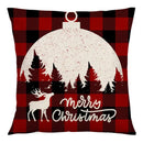 Red and black plaid christmas linen cushion cover living room decor