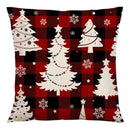 Red and black plaid christmas linen cushion cover living room decor