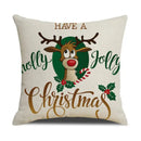 Festive red christmas linen cushion cover set living room decor