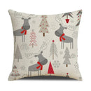 Festive red christmas linen cushion cover set living room decor