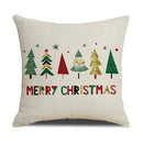 Festive red christmas linen cushion cover set living room decor
