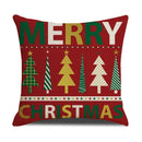 Festive red christmas linen cushion cover set living room decor