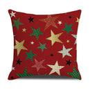 Festive red christmas linen cushion cover set living room decor