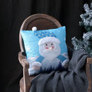DecorBites™ Christmas Patchwork Embroidered Snowflake Pillow Covers 45x45 Red White Home Decor
