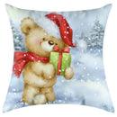Festive character print christmas pillowcase living room decor