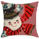 Vintage santa claus and snowman print pillowcase set living room decor