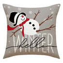 Vintage santa claus and snowman print pillowcase set living room decor