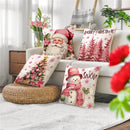 Vintage santa claus and snowman print pillowcase set living room decor