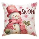 Vintage santa claus and snowman print pillowcase set living room decor