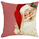Vintage santa claus and snowman print pillowcase set living room decor