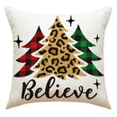 Vintage santa claus and snowman print pillowcase set living room decor