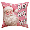 Vintage santa claus and snowman print pillowcase set living room decor