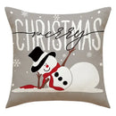 Vintage santa claus and snowman print pillowcase set living room decor