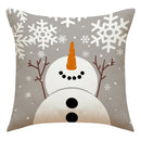 Vintage santa claus and snowman print pillowcase set living room decor