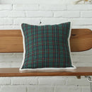 Green and white christmas plaid cotton cushion cover living room