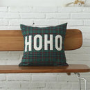 DecorBites™ Christmas Plaid Cotton Cushion Cover with Letter Snowflake Embroidery